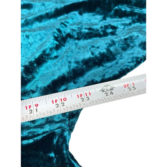 Joanna Hope Teal Crushed Velvet Wrap 20 Midi Dress Short Sleeve Holiday Party - Picture 11 of 14